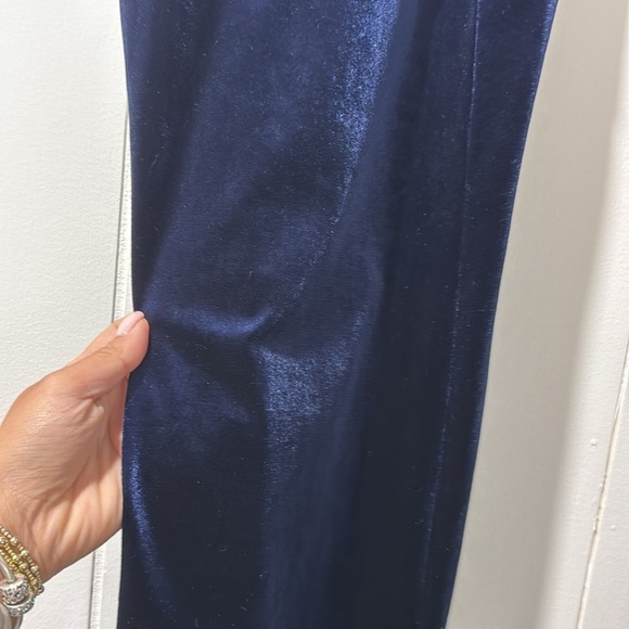 Windsor Blue Velvet high neck midi dress - Picture 2 of 5